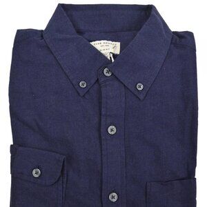 Club Monaco Navy Blue Slim Fit Flannel Button Down Shirt Sz Small S